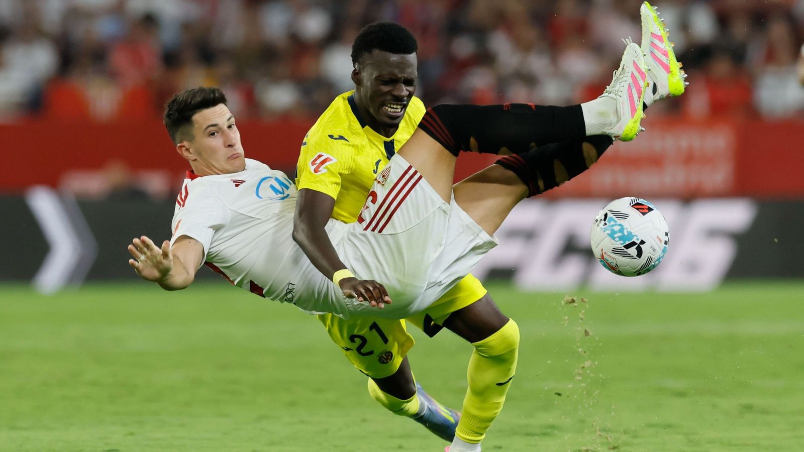 Andrés Castrín en el encuentro ante el Villarreal.