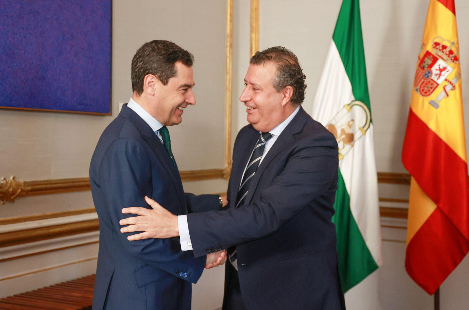 Encuentro del presidente de la Junta con el presidente de la Diputación de Sevilla