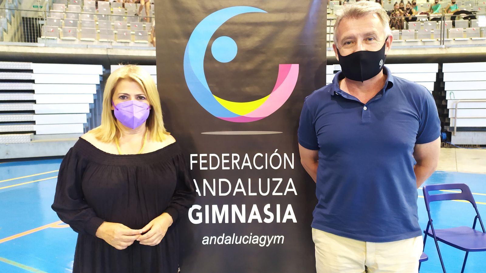 Mamen Sanchez, alcaldesa de Jerez, y Ángelo Madroñal, presidente de la Federación Andaluza.