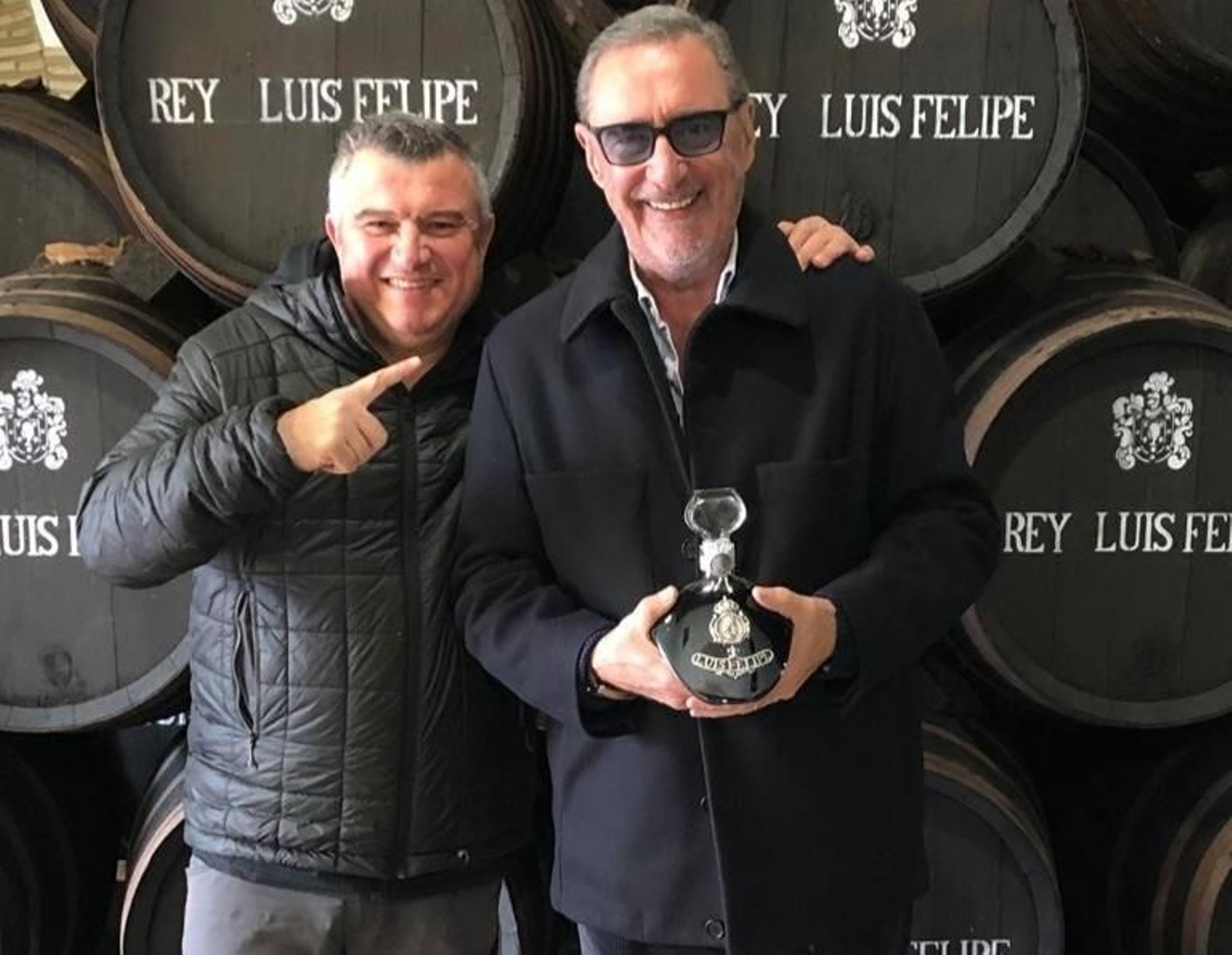 Carlos Herrera junto a José Luis Rubio, propietario de Bodegas Rubio