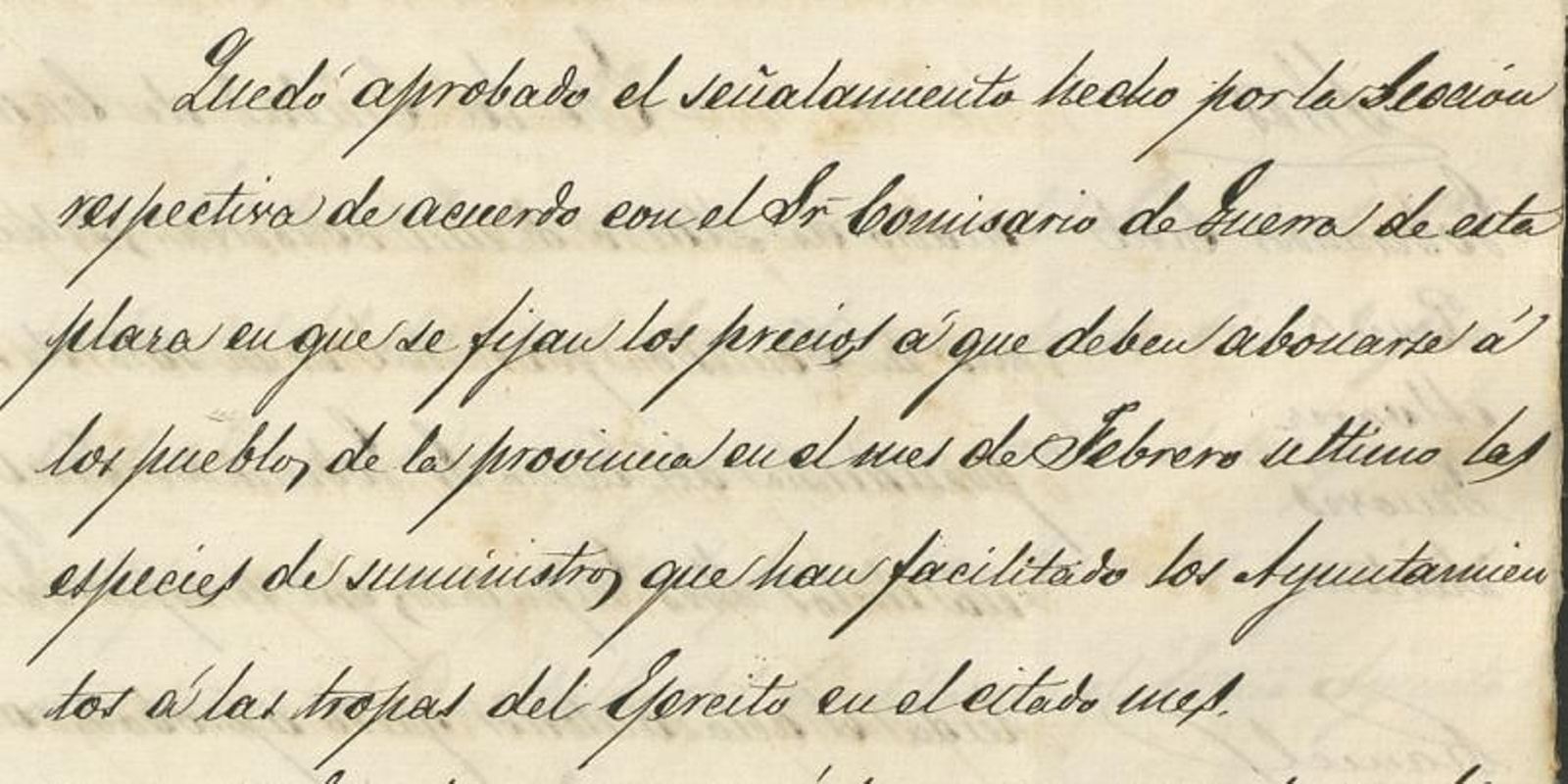 Señalación de precios a los que deben abonarse los pueblos de la provincia.