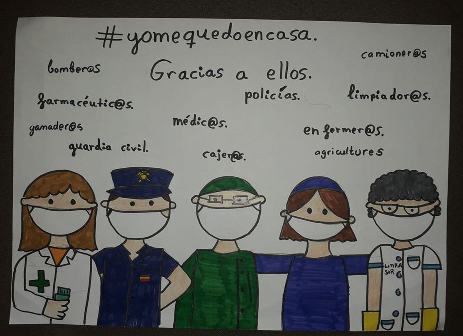 Uno de los dibujos enviados por los niños al blog.