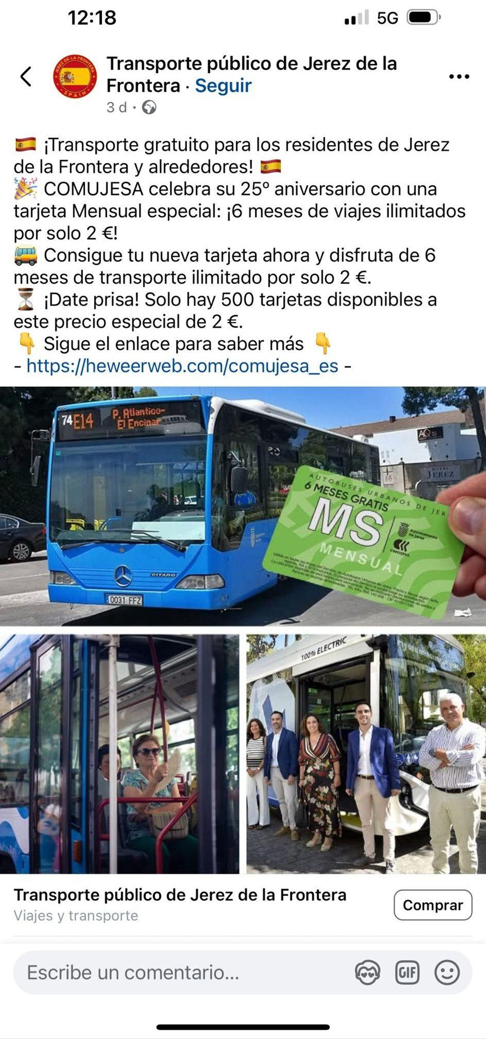 Imagen del anuncio fraudulento. Imagen del anuncio fraudulento.