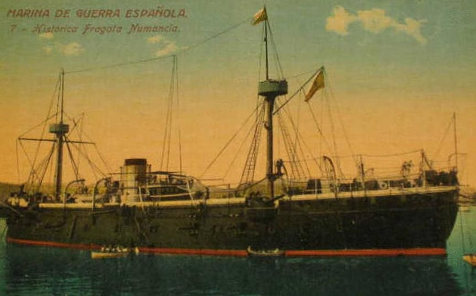 Postal antigua de los últimos años de la Numancia