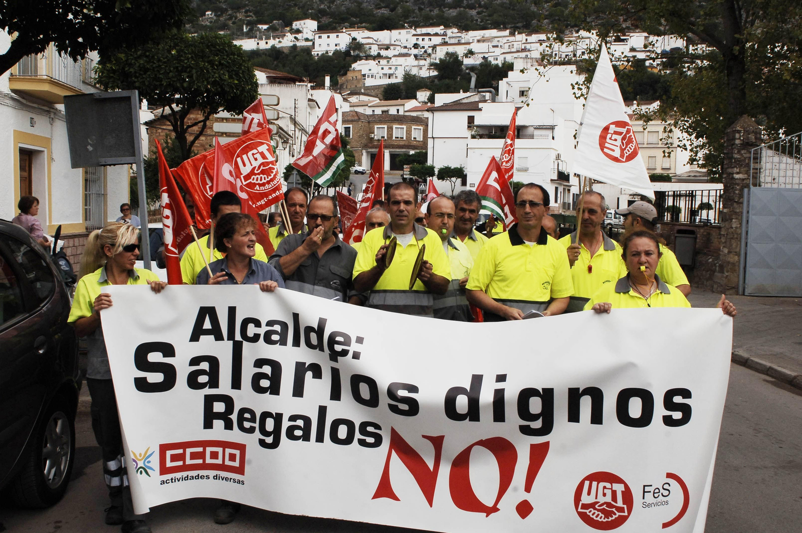 Trabajadores de Bioreciclaje durante una protesta, en una imagen de archivo.