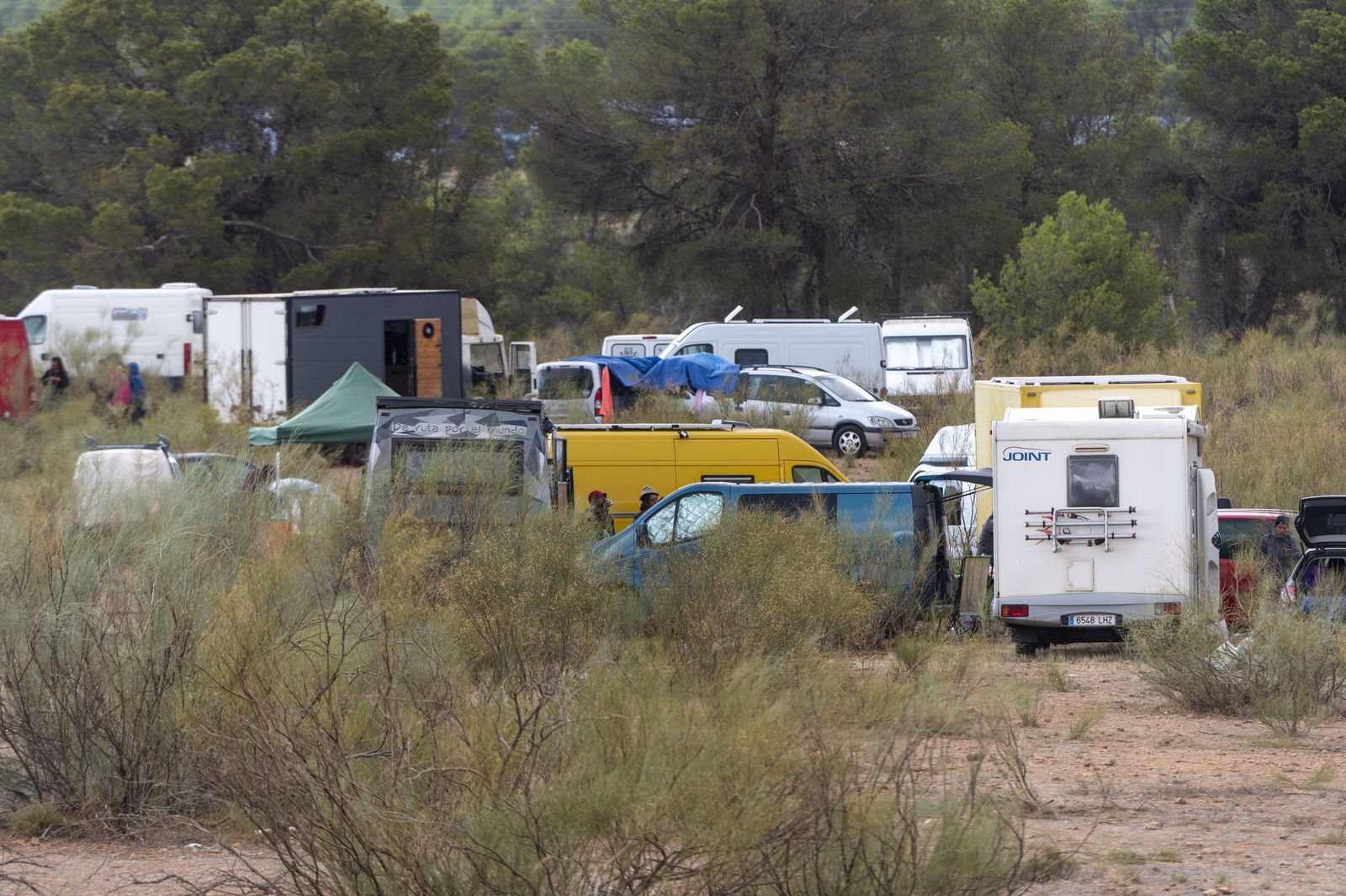 Algunos de los participantes en la 'rave' de Guadix el pasado lunes.