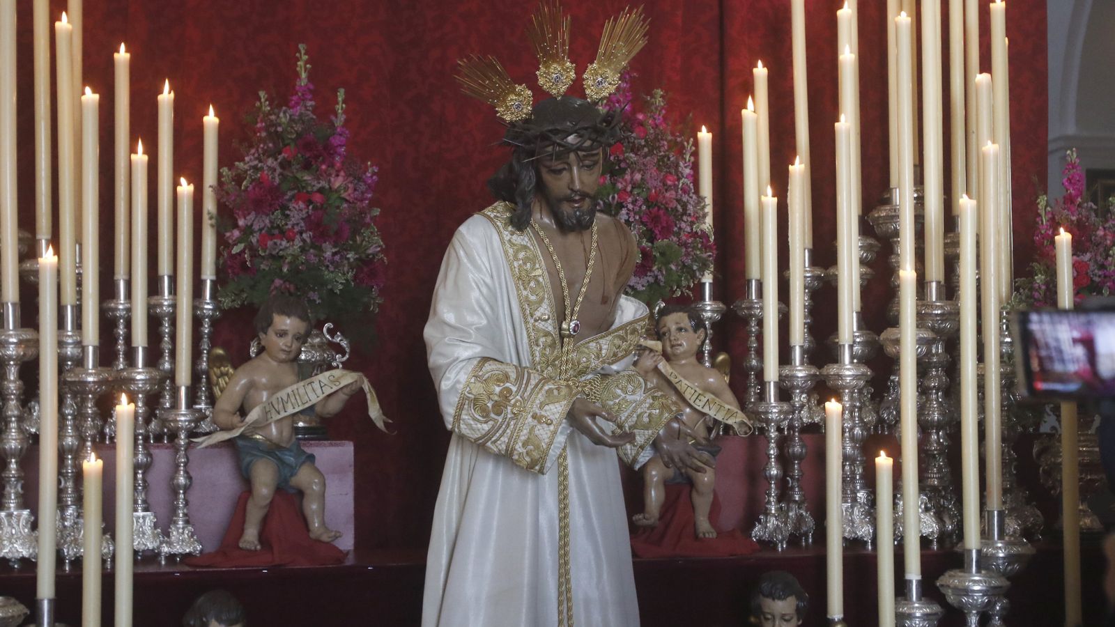 El Señor de la Humildad y Paciencia, durante la veneración de 2021.