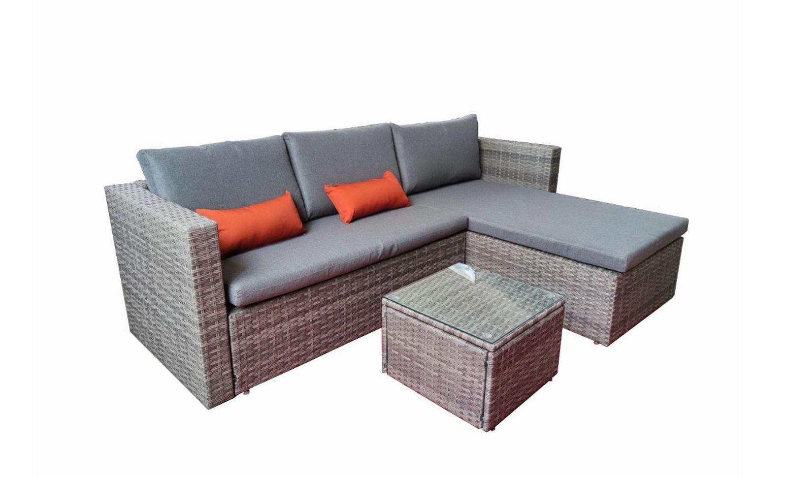 Conjunto de Sofa Chaise Lounge + mesa