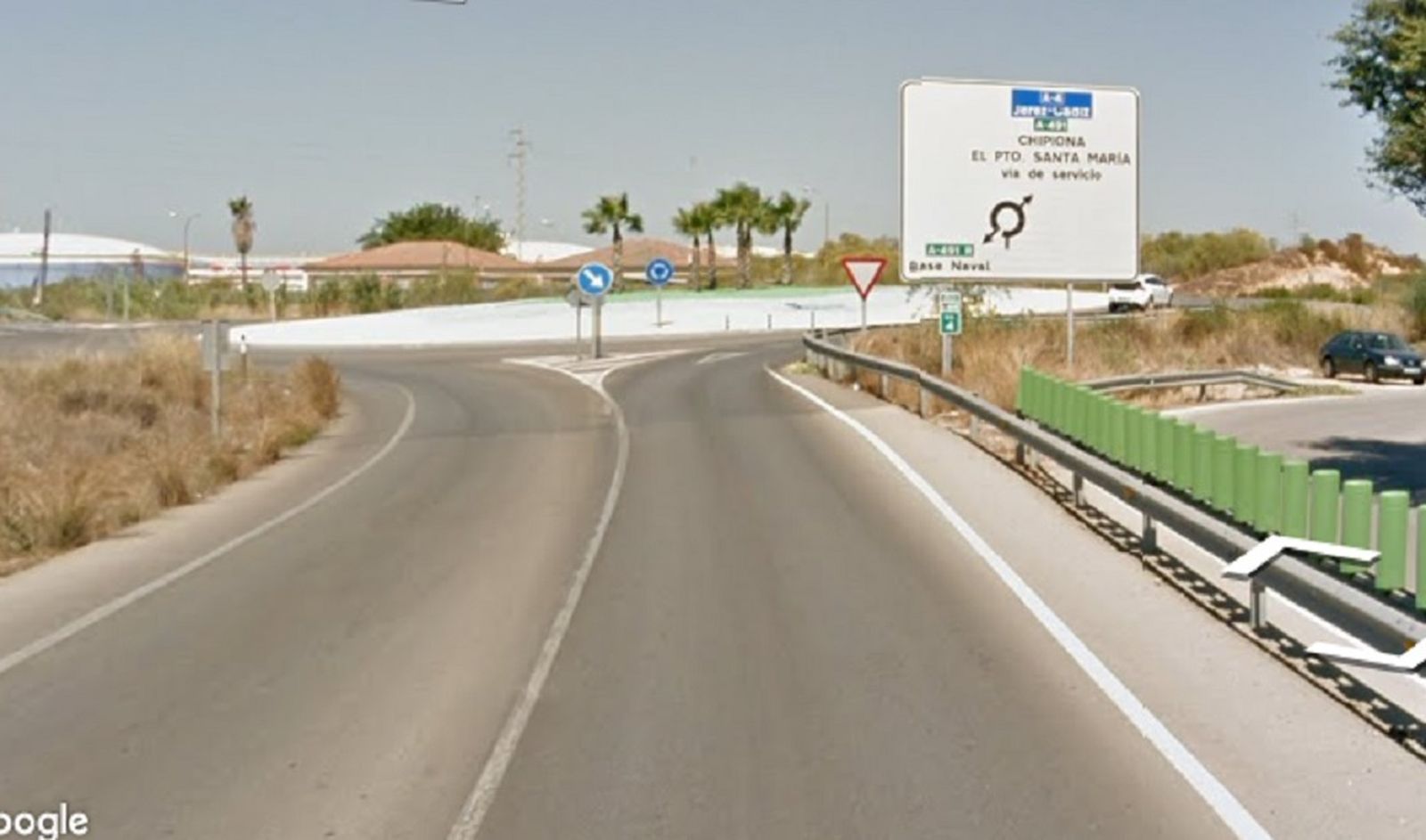 Rotonda donde se produjo el accidente.