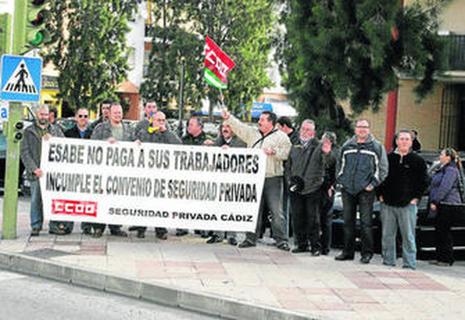 Trabajadores de Esabe manifestándose en enero por el retraso en el cobro de sus nóminas.