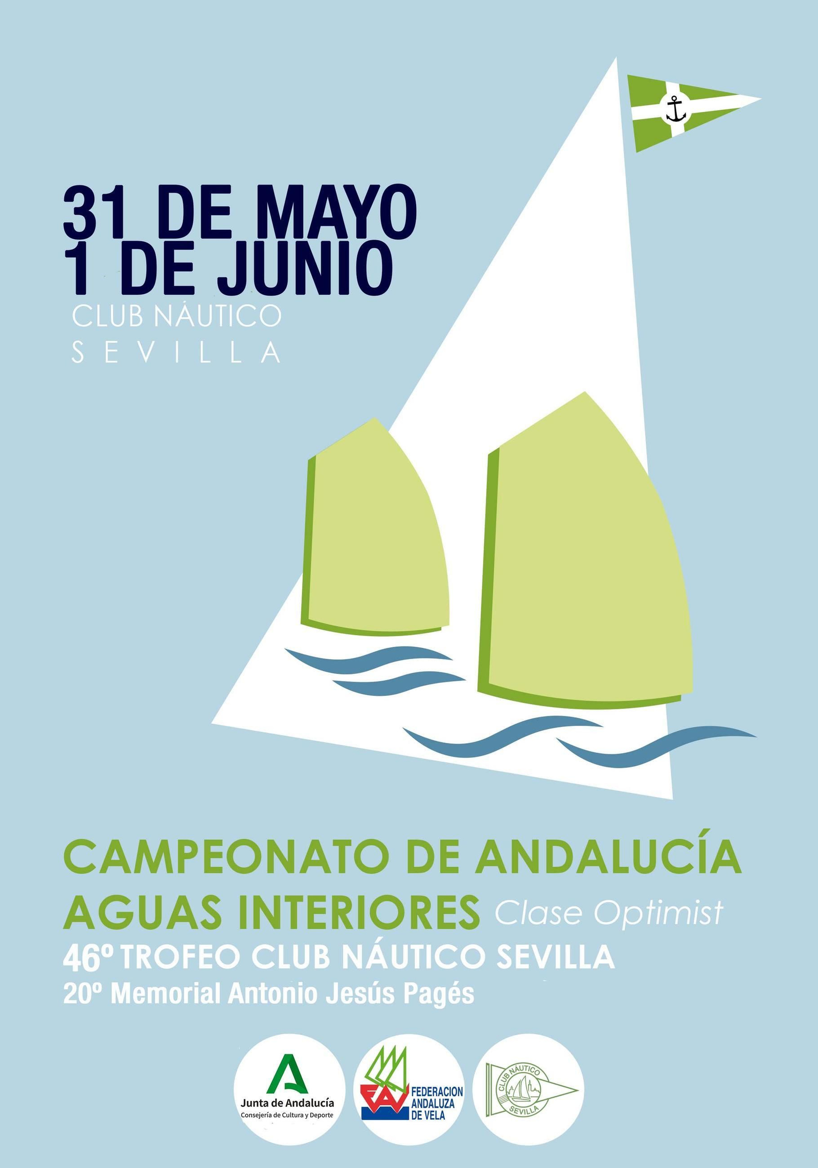 Cartel Cto. Andalucía aguas interiores Trofeo CNS Optimist