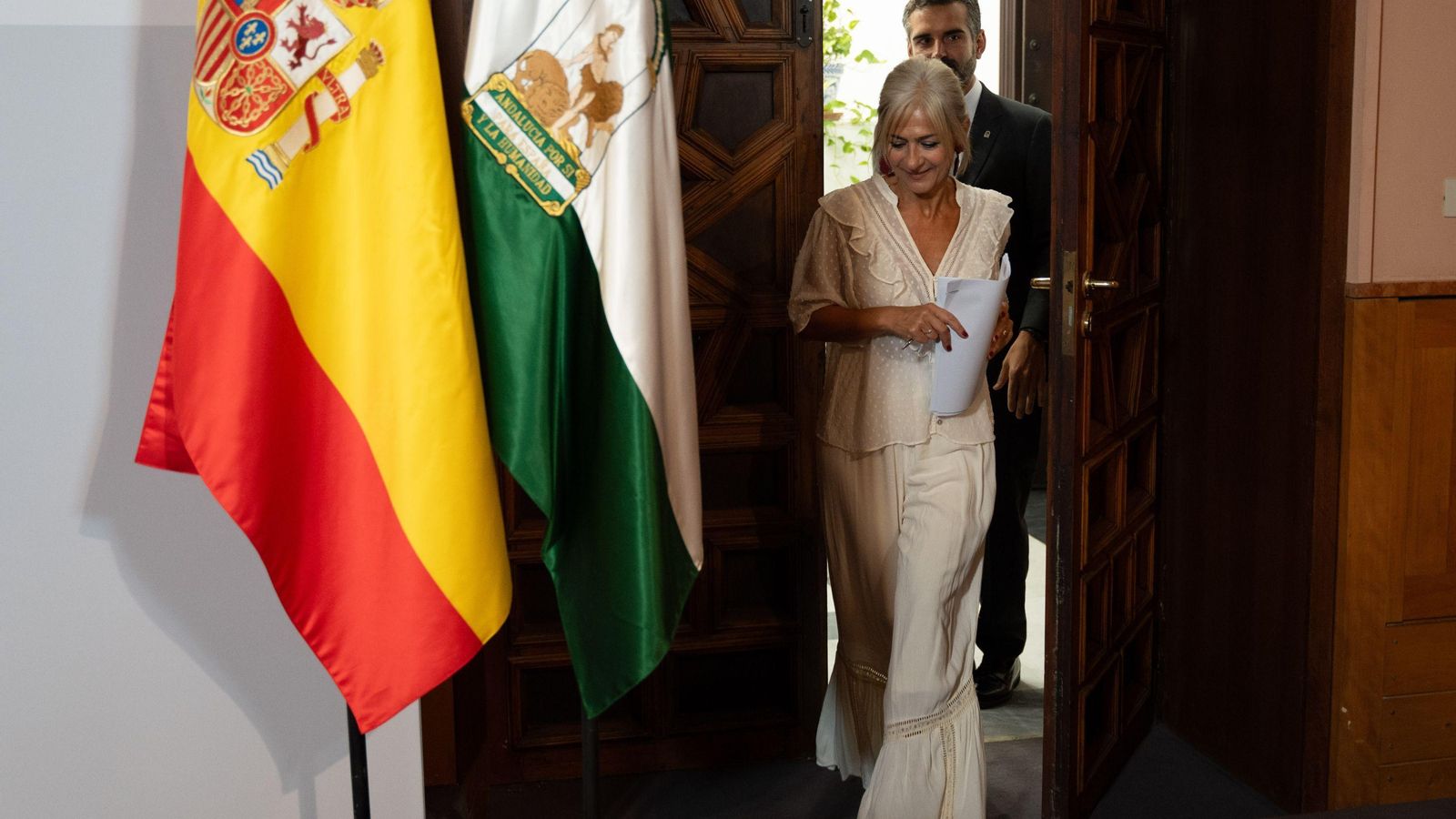 Patricia del Pozo tras el Consejo de Gobierno celebrado ayer en San Telmo.