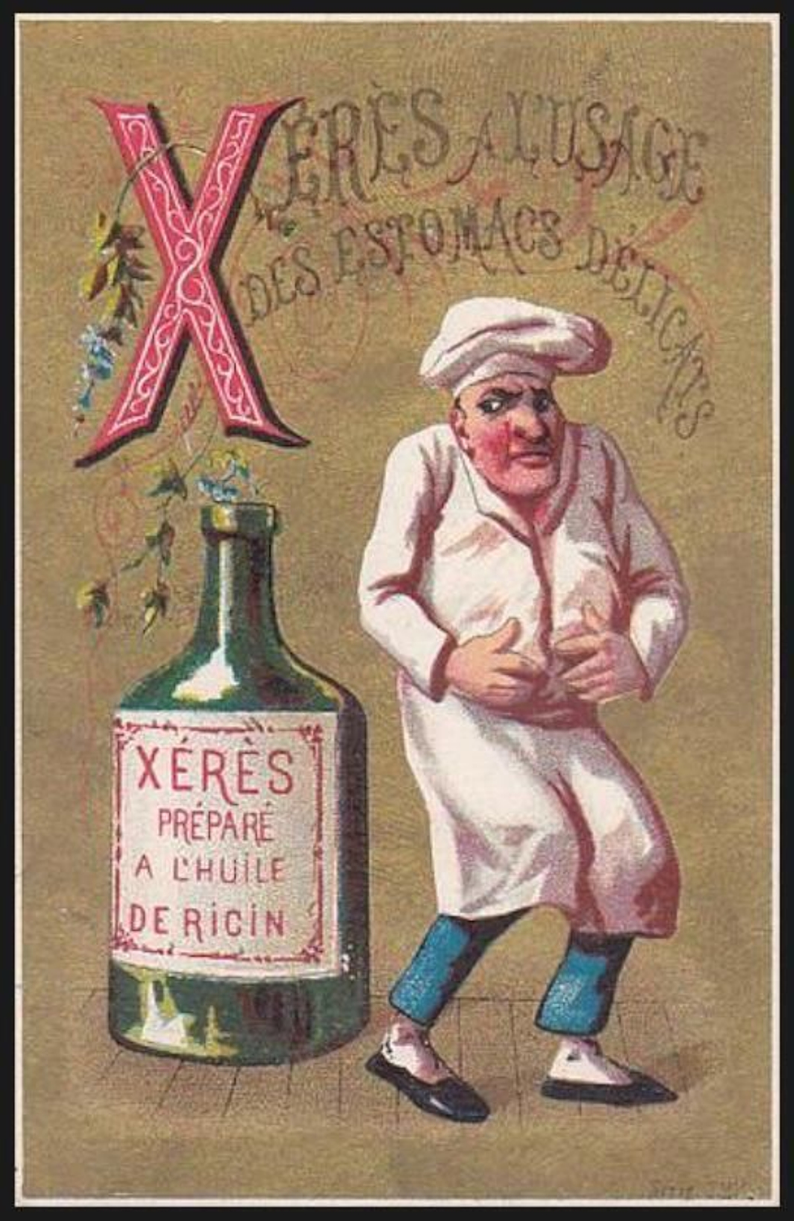 Postal cromolitográfica, preparado de Xérès, por Aubry.