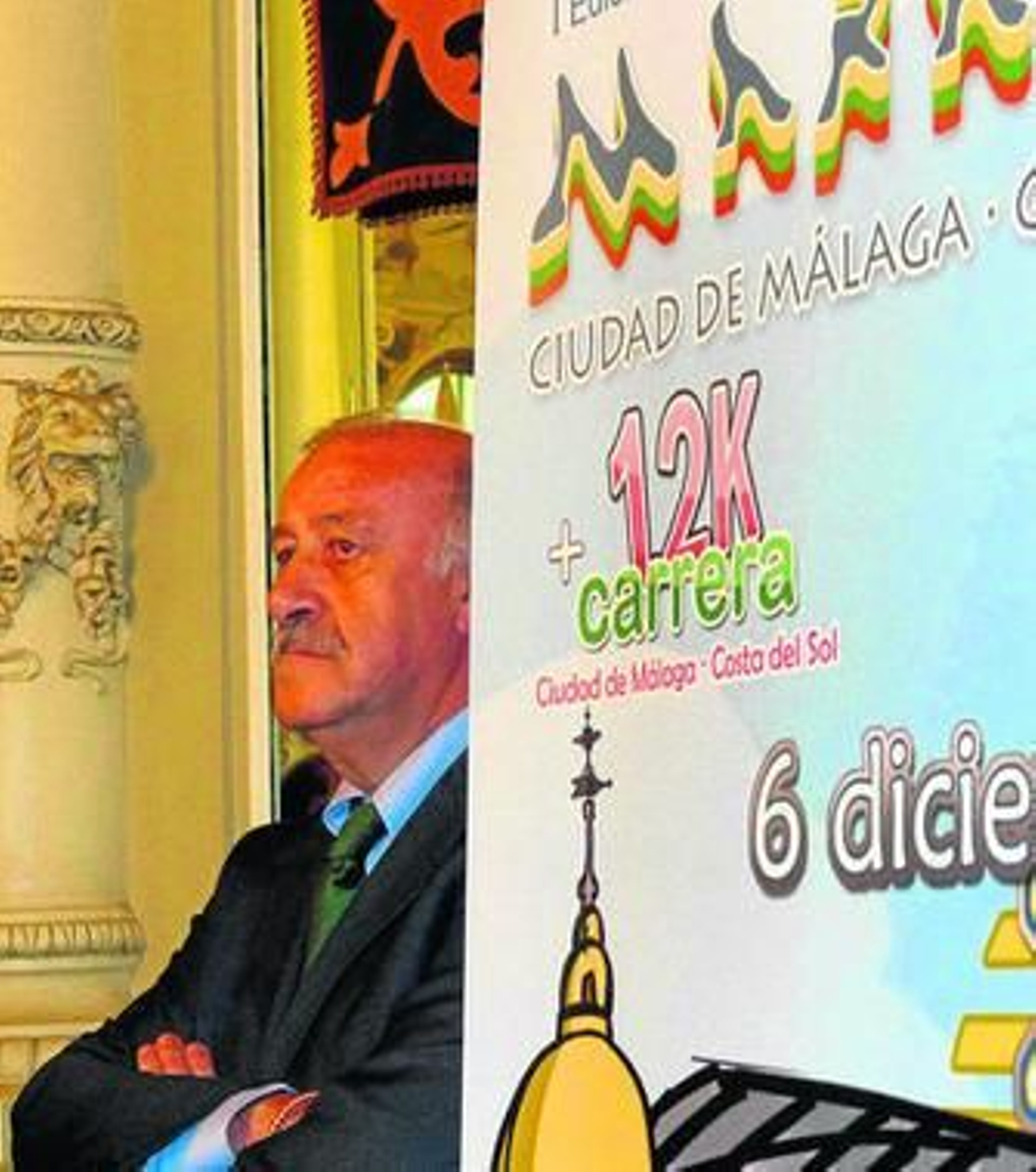 Vicente del Bosque, durante la presentación del Maratón de Málaga.