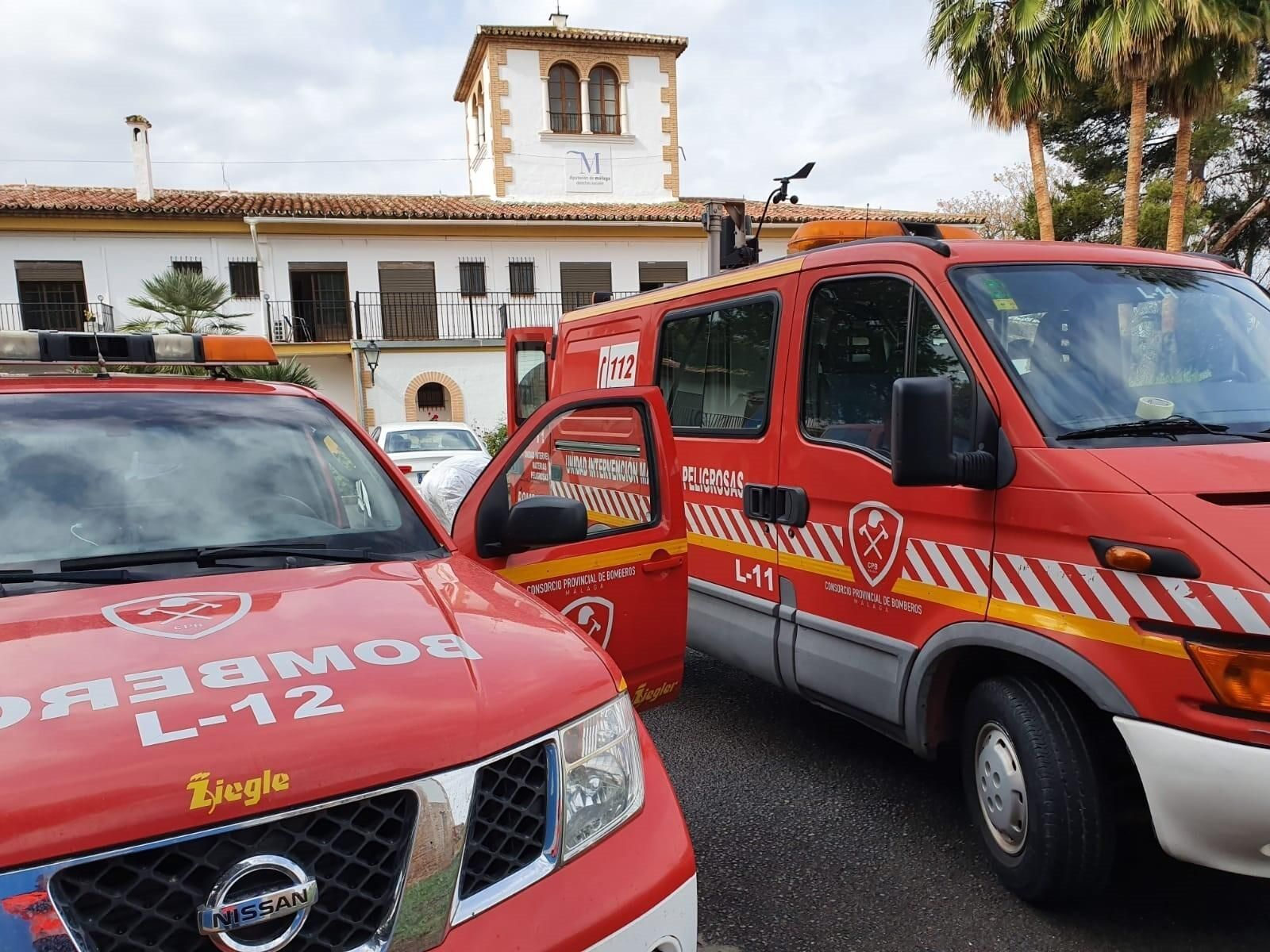 Vehículos del Consorcio provincial de Bomberos de Málaga en una foto de archivo.