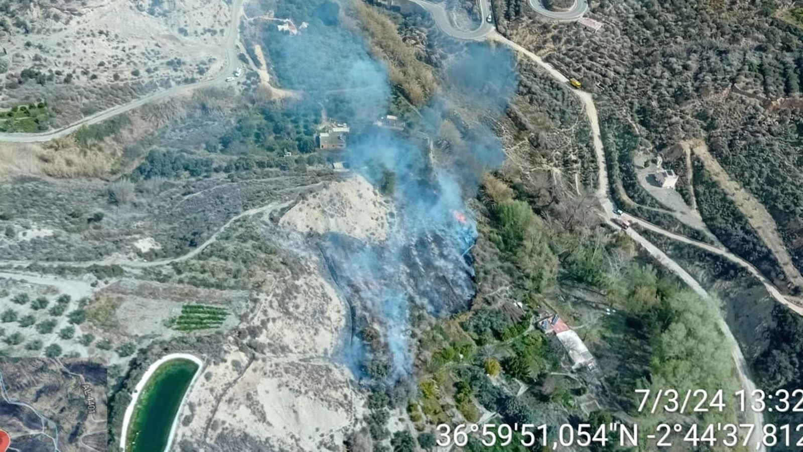 Incendio forestal en Canjáyar.