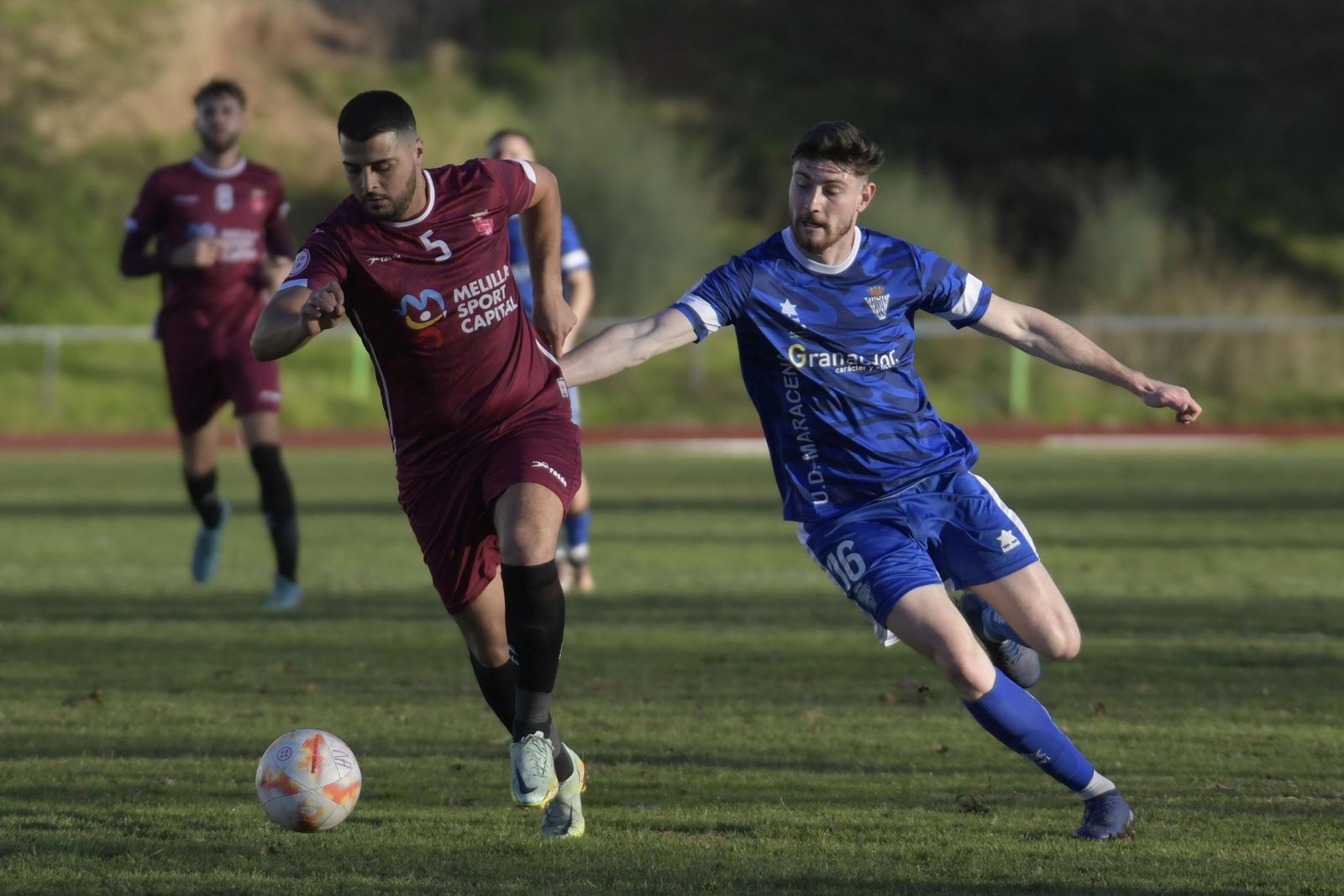 Imagen de la pasada jornada en el duelo entre Maracena y Huracán Melilla.