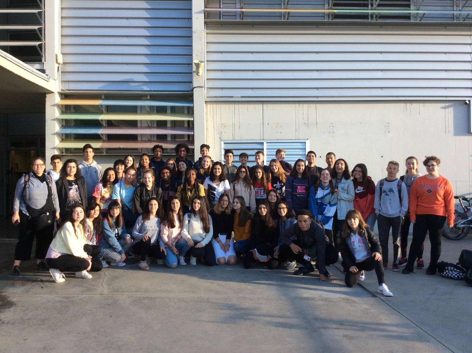 Grupo de estudiantes norteamericanos que se encuentra estos días en el IES Pérez Mercader.