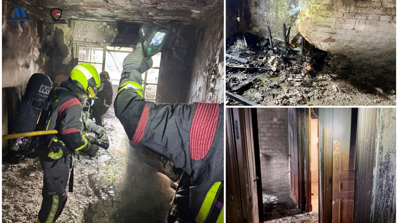 Bomberos del Consorcio Provincial actúan en el incendio de una vivienda en Pizarra. Bomberos del Consorcio Provincial actúan en el incendio de una vivienda en Pizarra.