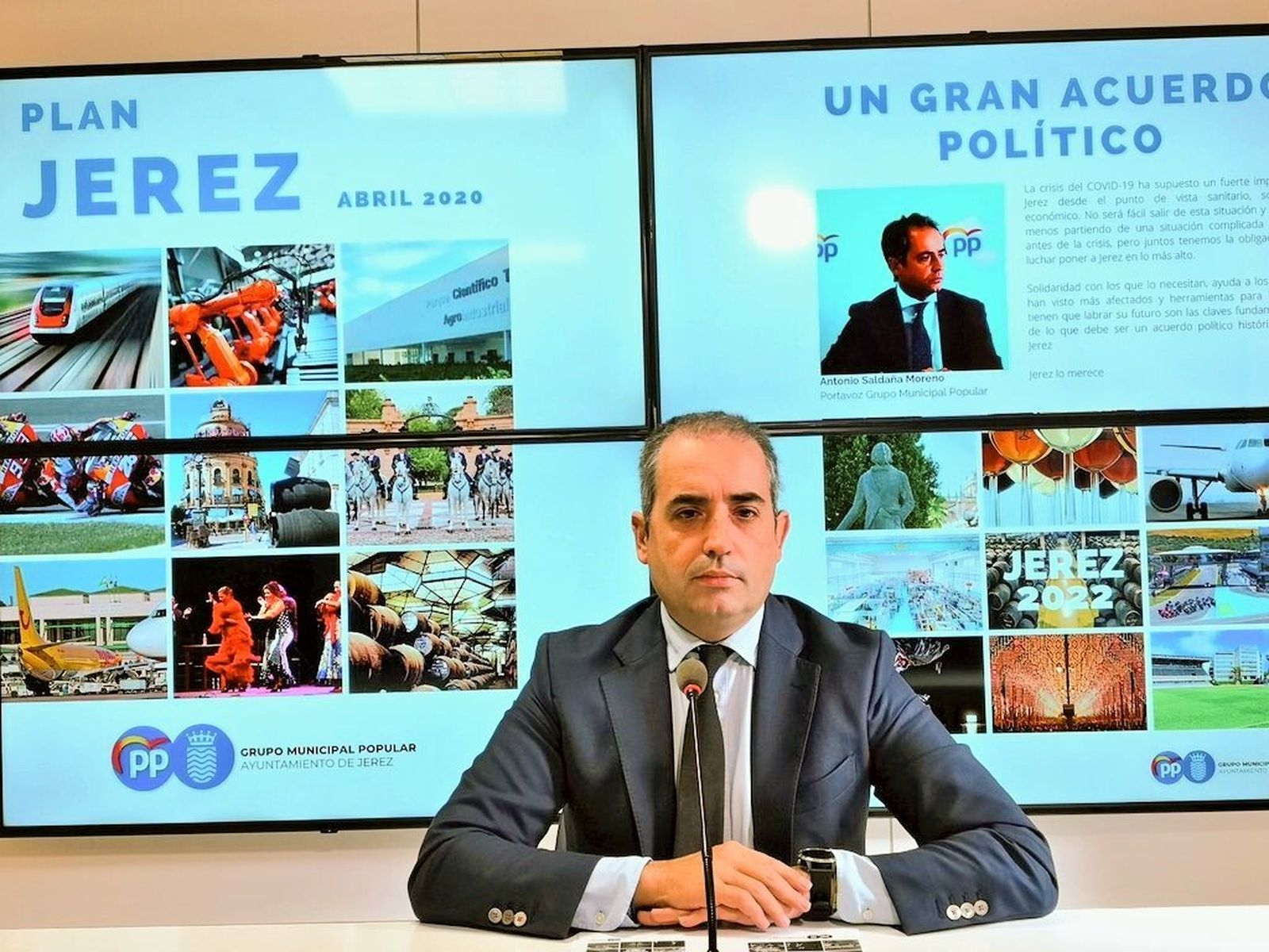 El portavoz del PP, Antonio Saldaña.