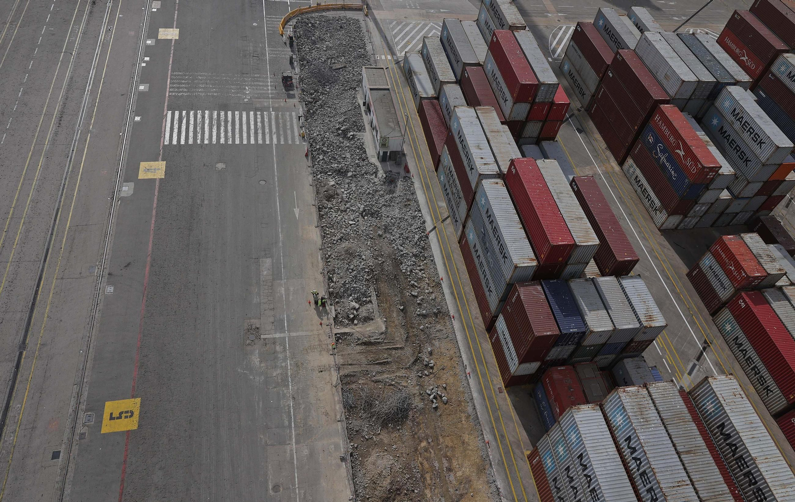 Fotos del proyecto de asfaltado de APM Terminals Algeciras.