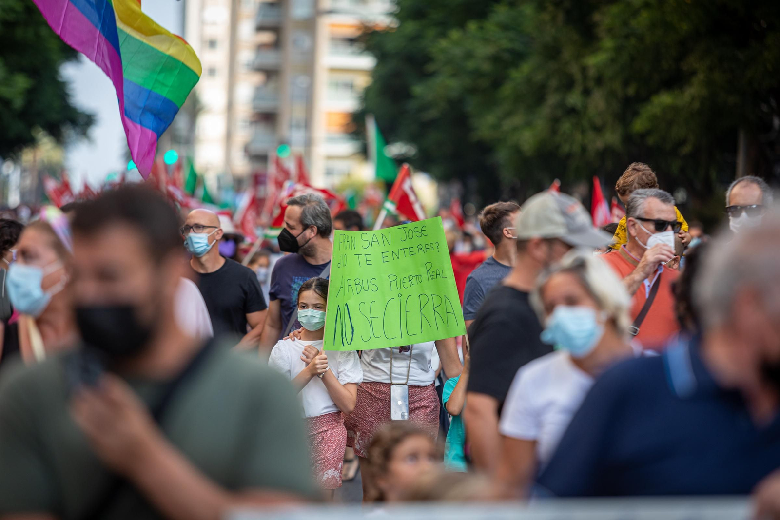 Las imágenes de la manifestación contra el cierre de Airbus Puerto Real