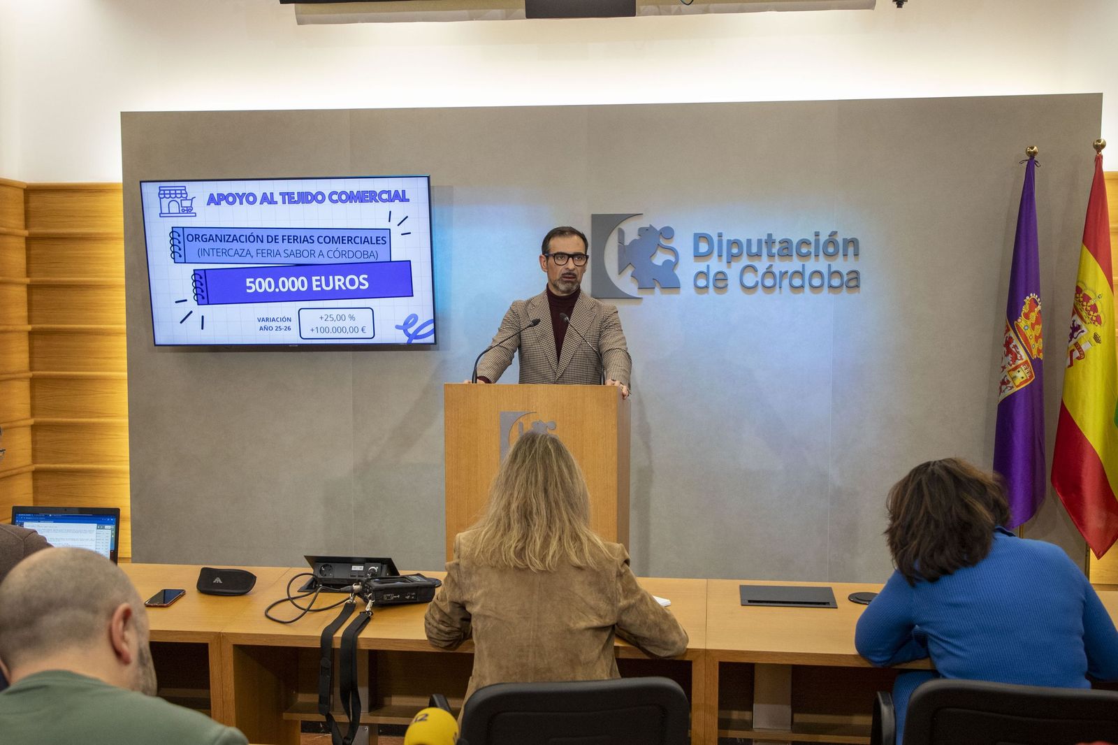 Félix Romero presenta el presupuesto de 2026 de la Delegación de Desarrollo Económico, Promoción y Empleo de la Diputación de Córdoba.