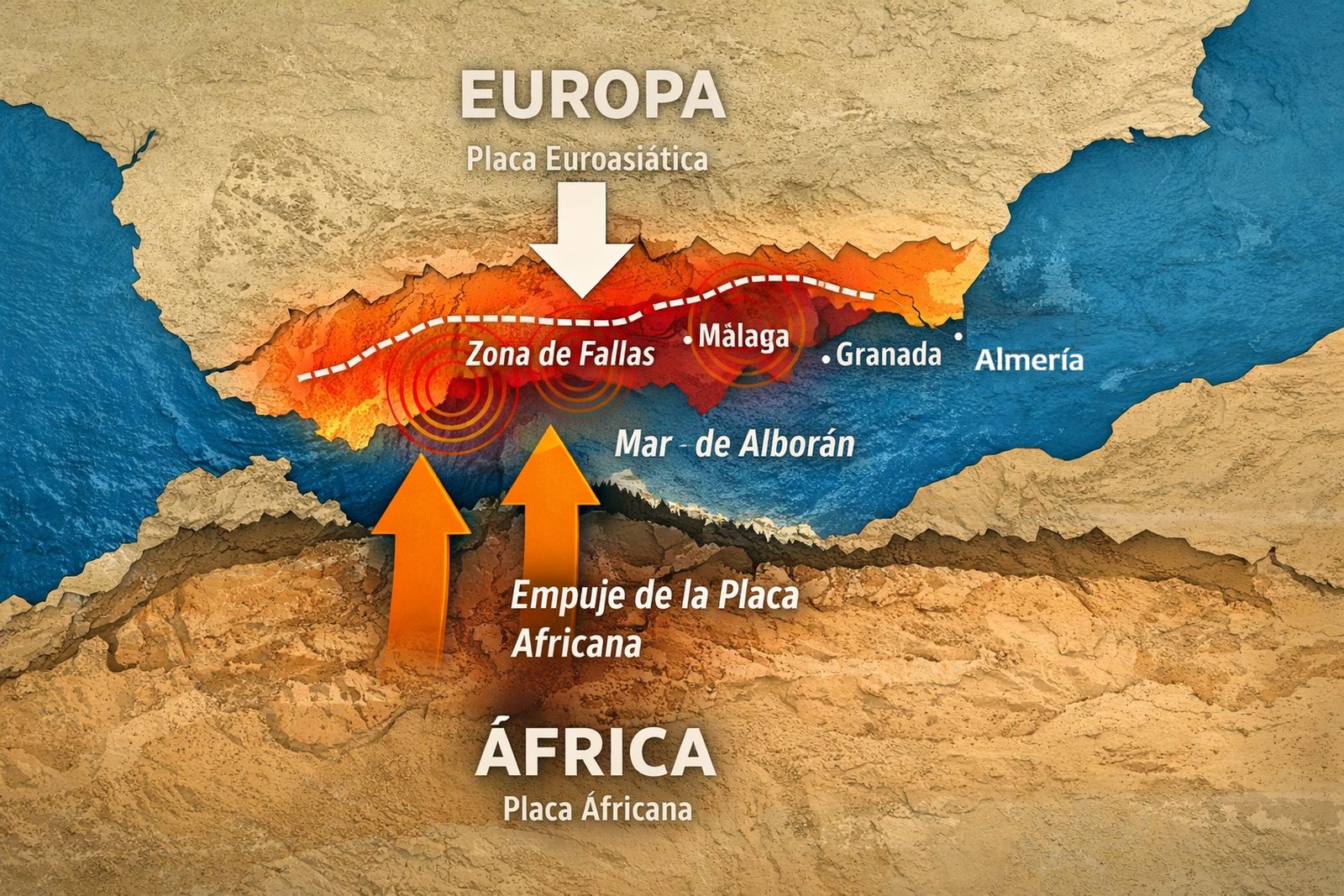 Dinámica geodinámica y riesgo sísmico en el sureste de la península ibérica, con incidencia en Almería, Málaga, Granada o Murcia.