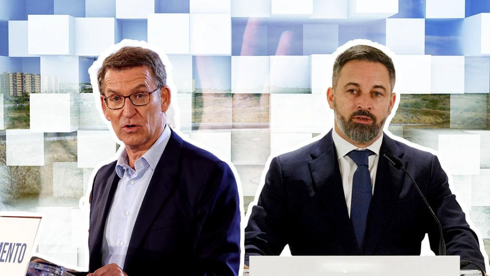 Alberto Núñez Feijóo y Santiago Abascal.