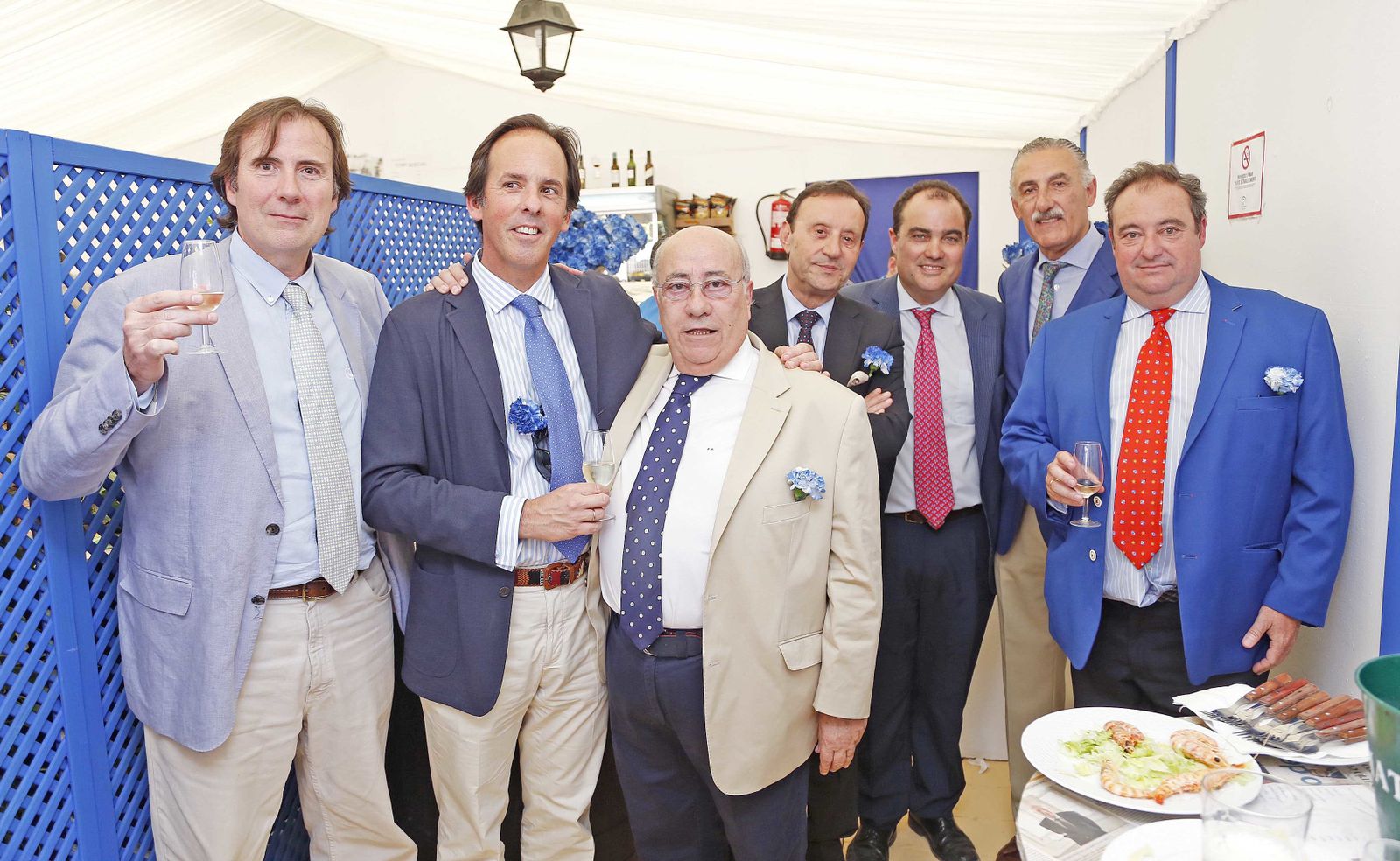 Eugeni Brotons y José Argudo, de González Byass, Faustino Rodríguez, Juan Expósito, jefe de la Policía Autonómica, David Fernández, Manuel Gómez y Tomás Valiente.