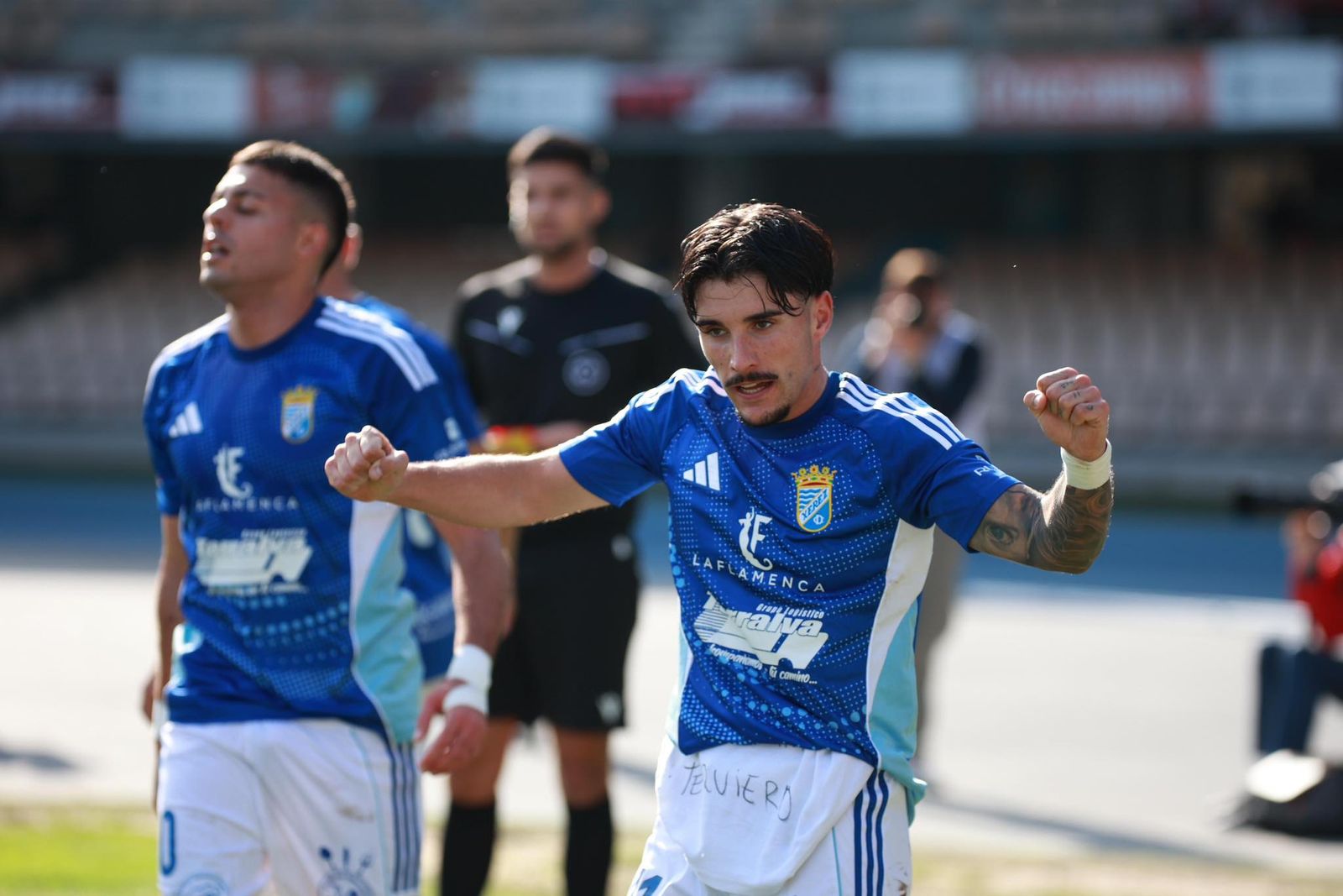 Mati Castillo, celebrando el gol ante el Atlético Malagueño.