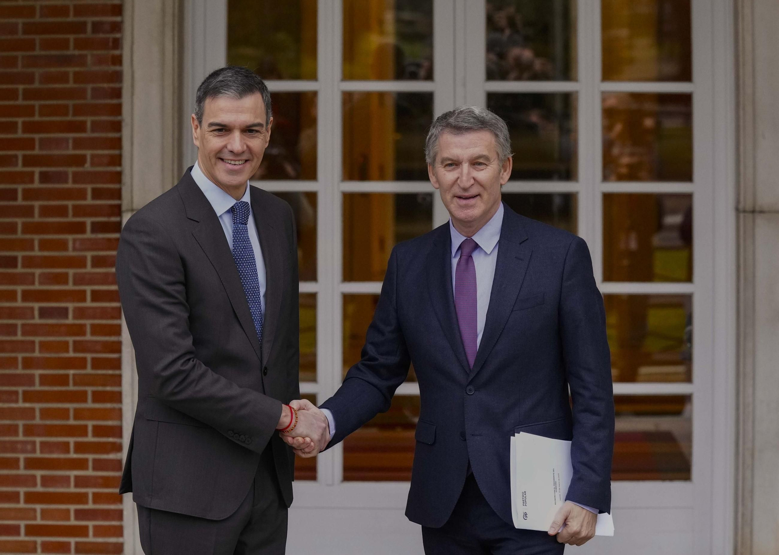 Encuentro de Pedro Sánchez y Alberto Núñez Feijóo, el pasado marzo en Moncloa