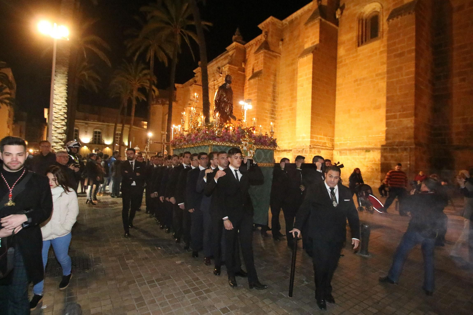 Nuestro Padre Jesús de la Oración en el Huerto, durante su Vía Crucis de anoche.