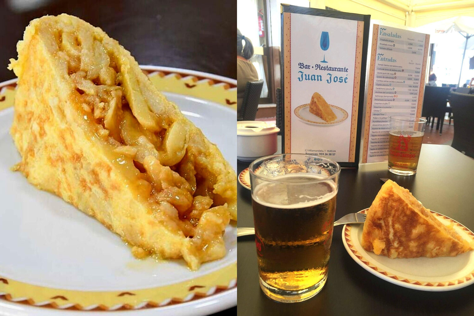 Receta contra el calor: Una cerveza bien fría y la mejor tortilla de Huelva