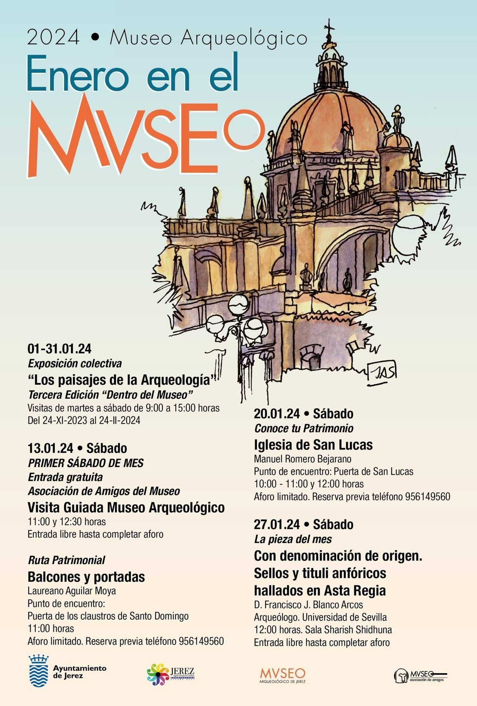 Cartel de actividades en el Museo Arqueológico de Jerez.