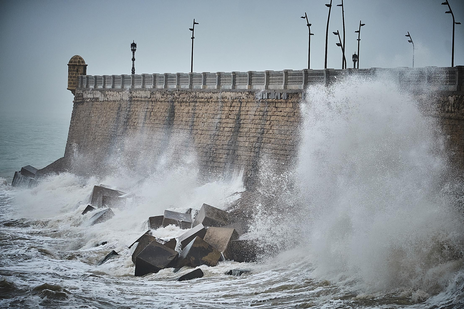 Efectos del temporal en Cádiz