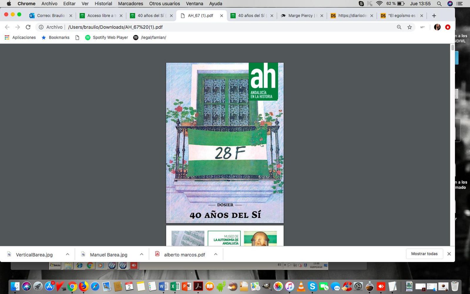 Portada de la revista de 'Andalucía en la Historia' dedicada a los 40 años del 28F.