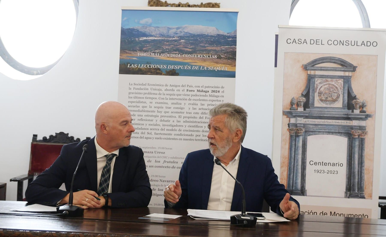 Francisco Cañadas Barón y José María Ruiz Povedano en la presentación del Foro Málaga 2024 Francisco Cañadas Barón y José María Ruiz Povedano en la presentación del Foro Málaga 2024