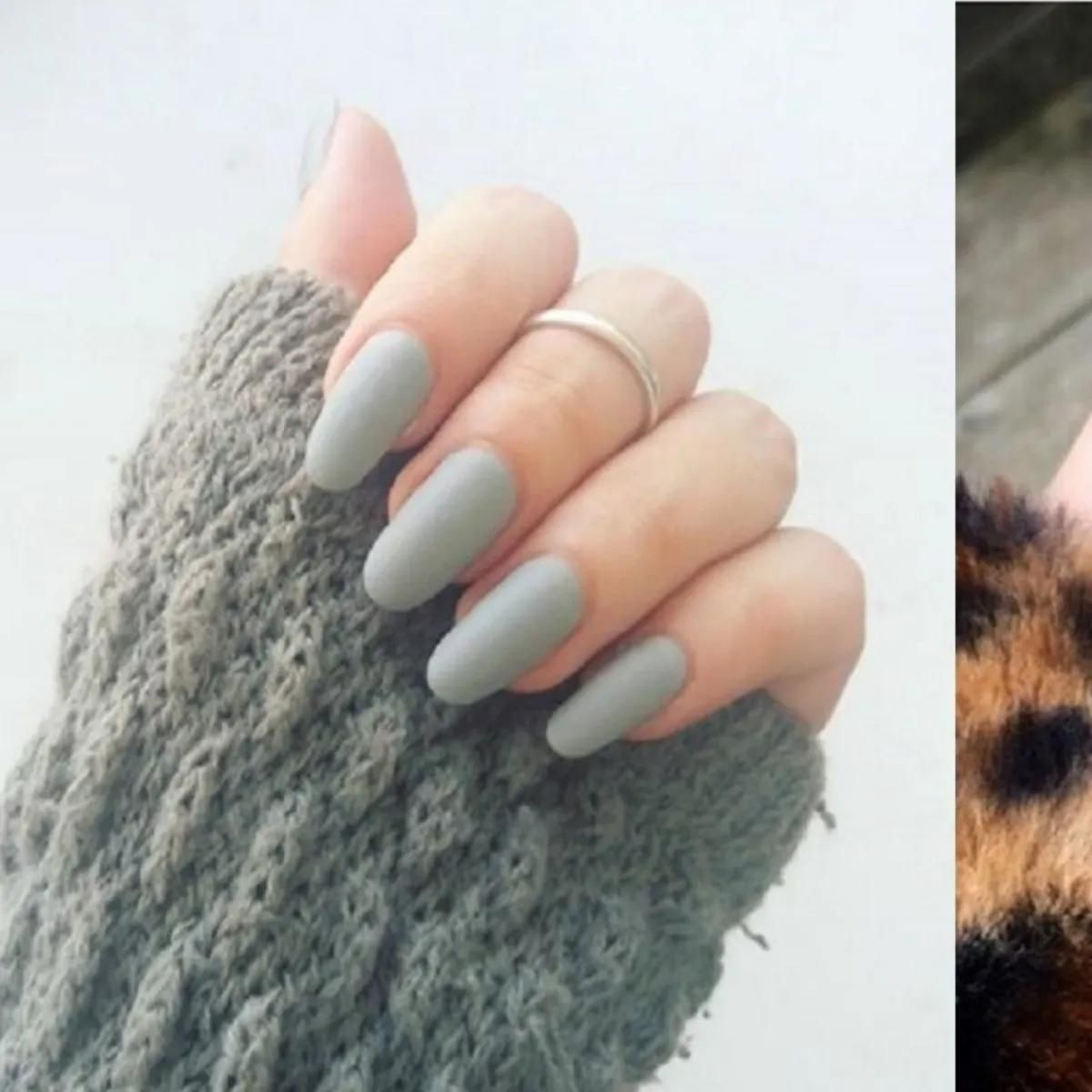Manicura de color gris, la tendencia del otoño.