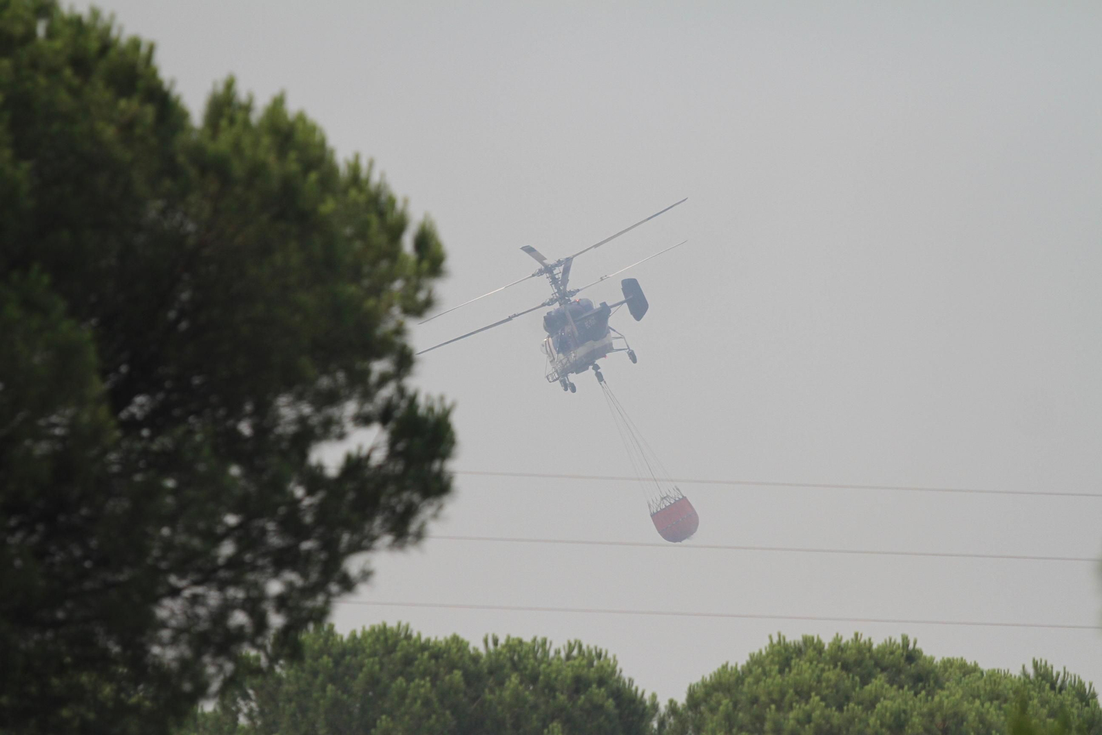 Las imágenes del incendio en Moguer y Mazagón