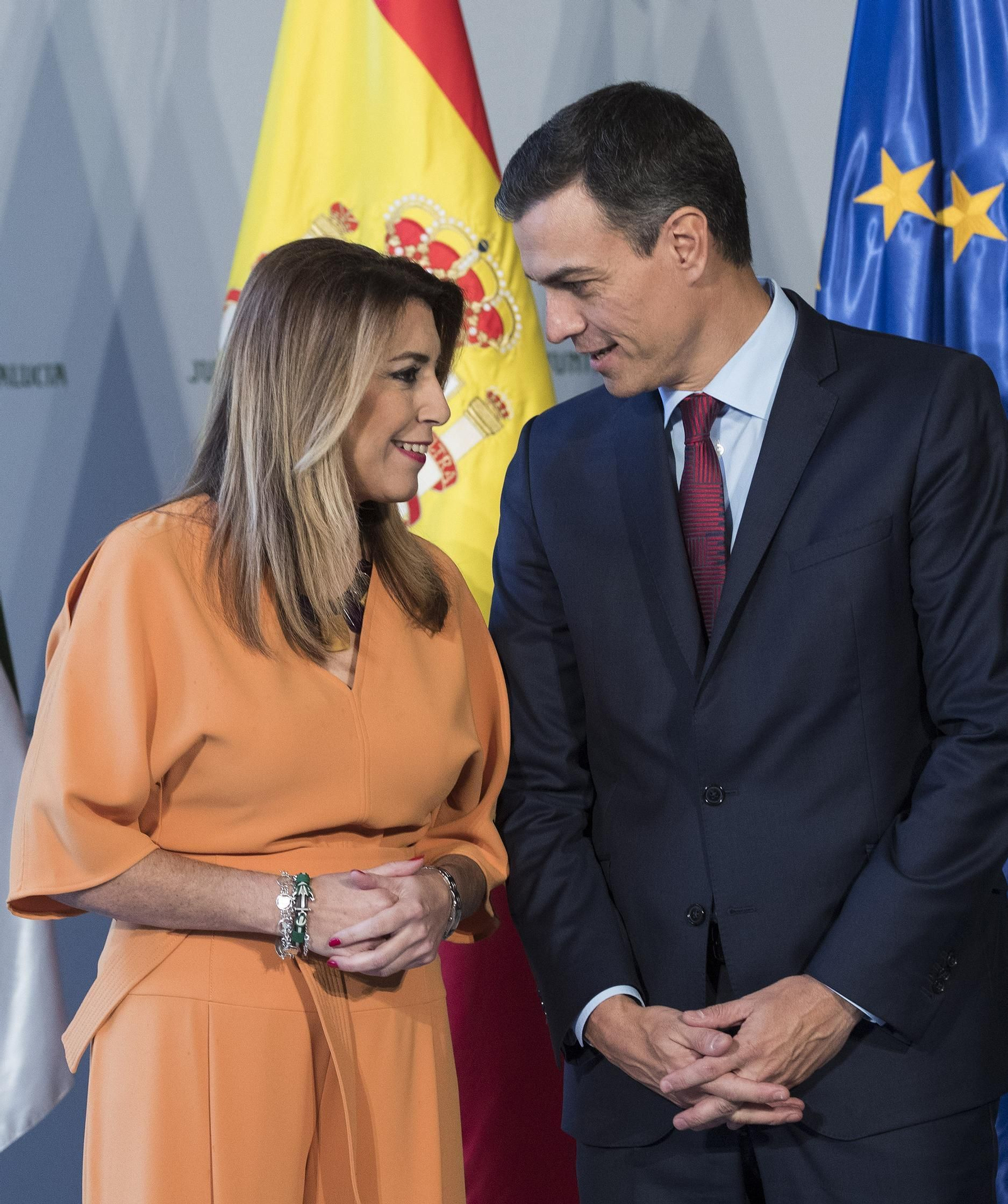 La reunión de Susana Díaz y Pedro Sánchez, en imágenes