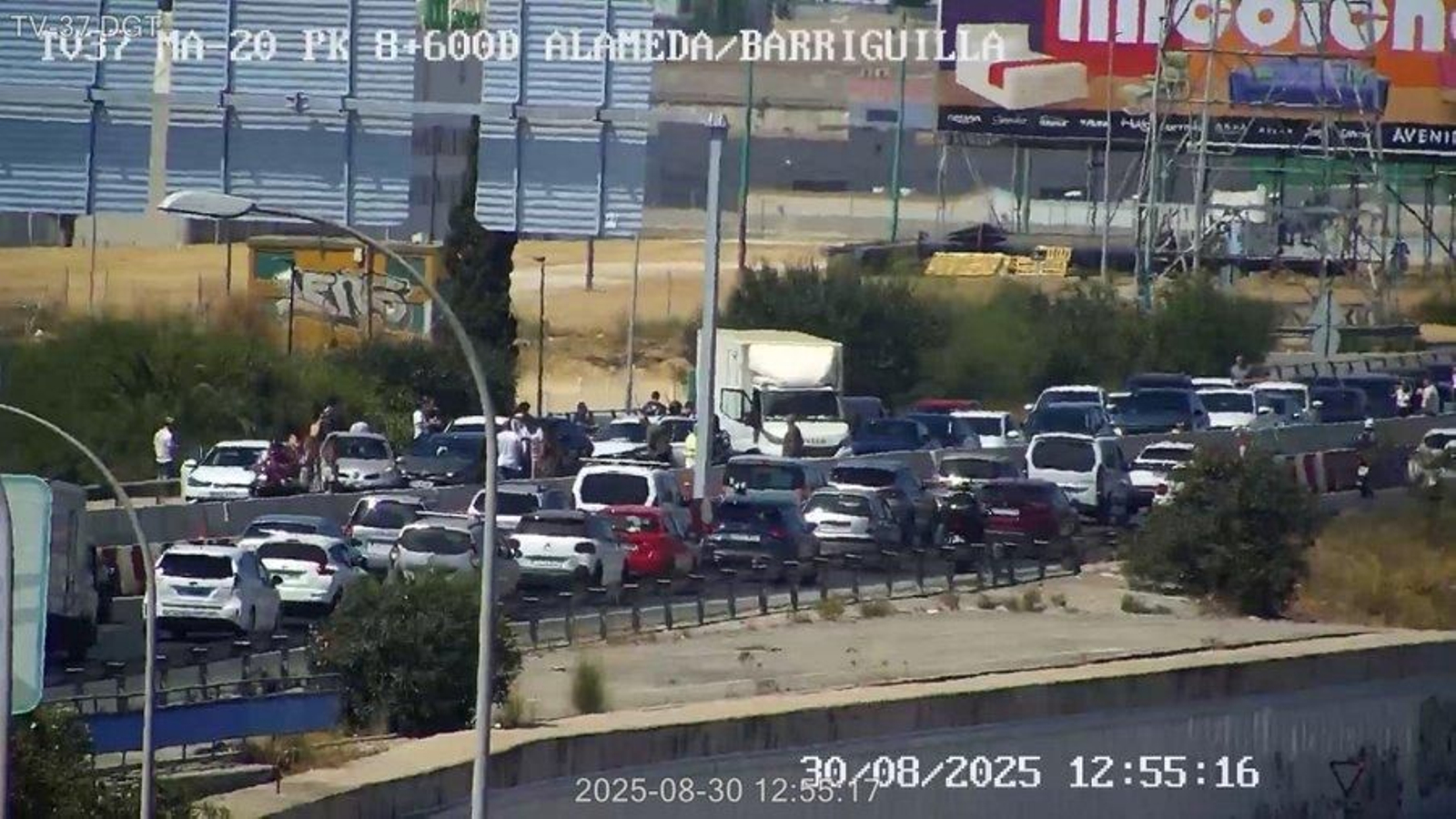 Cámaras de tráfico en el lugar del accidente.