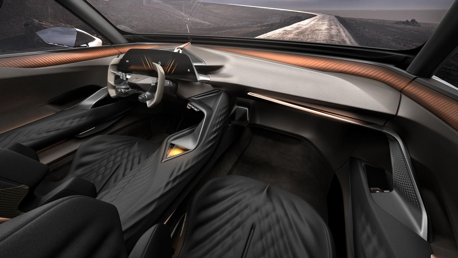 Su configuración interior es de 2+2, con baquets para todos los ocupantes, rodeados de la fibra de lino Bcomp.