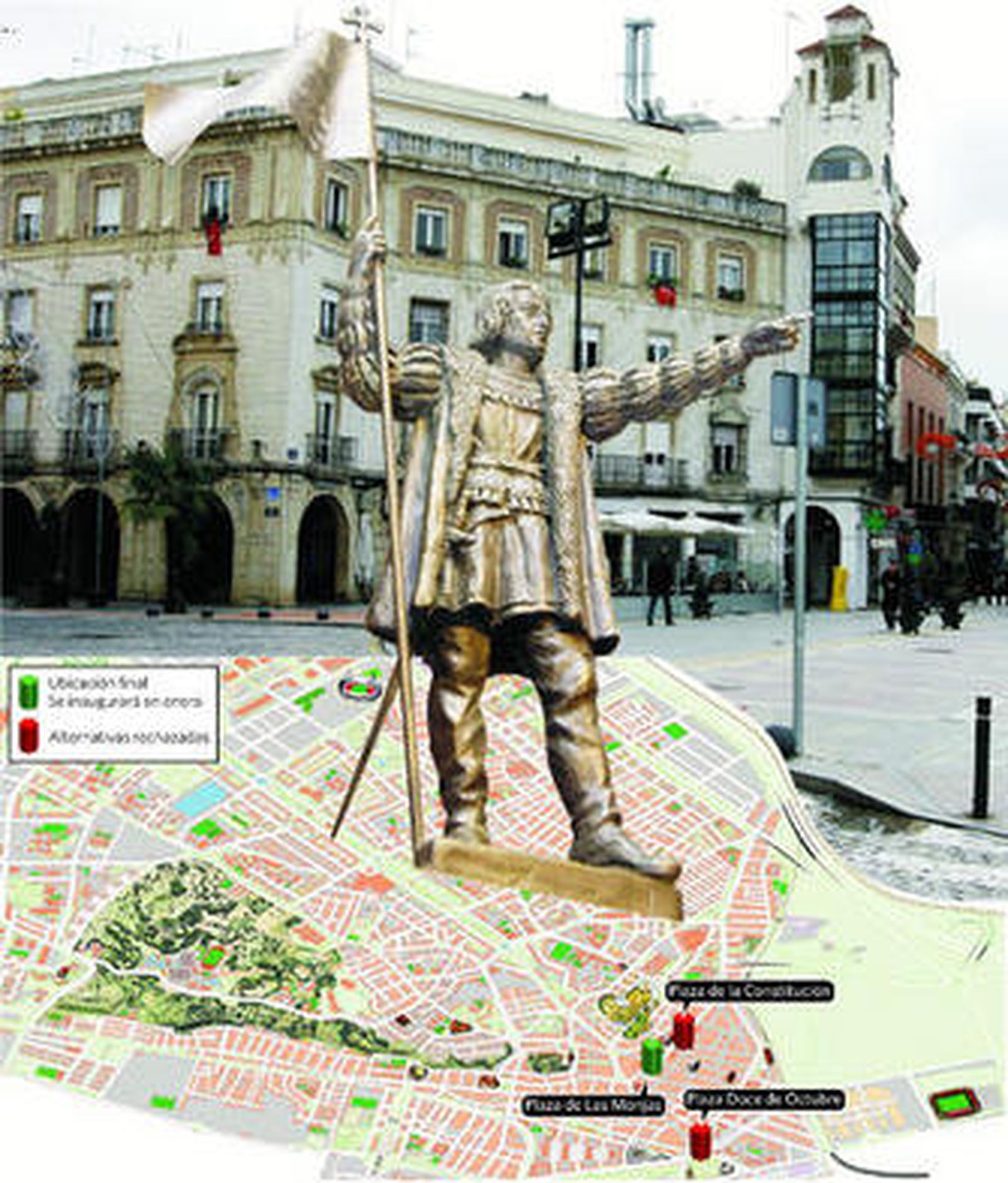 El monumento a Cristóbal Colón será instalado en la plaza de Las Monjas