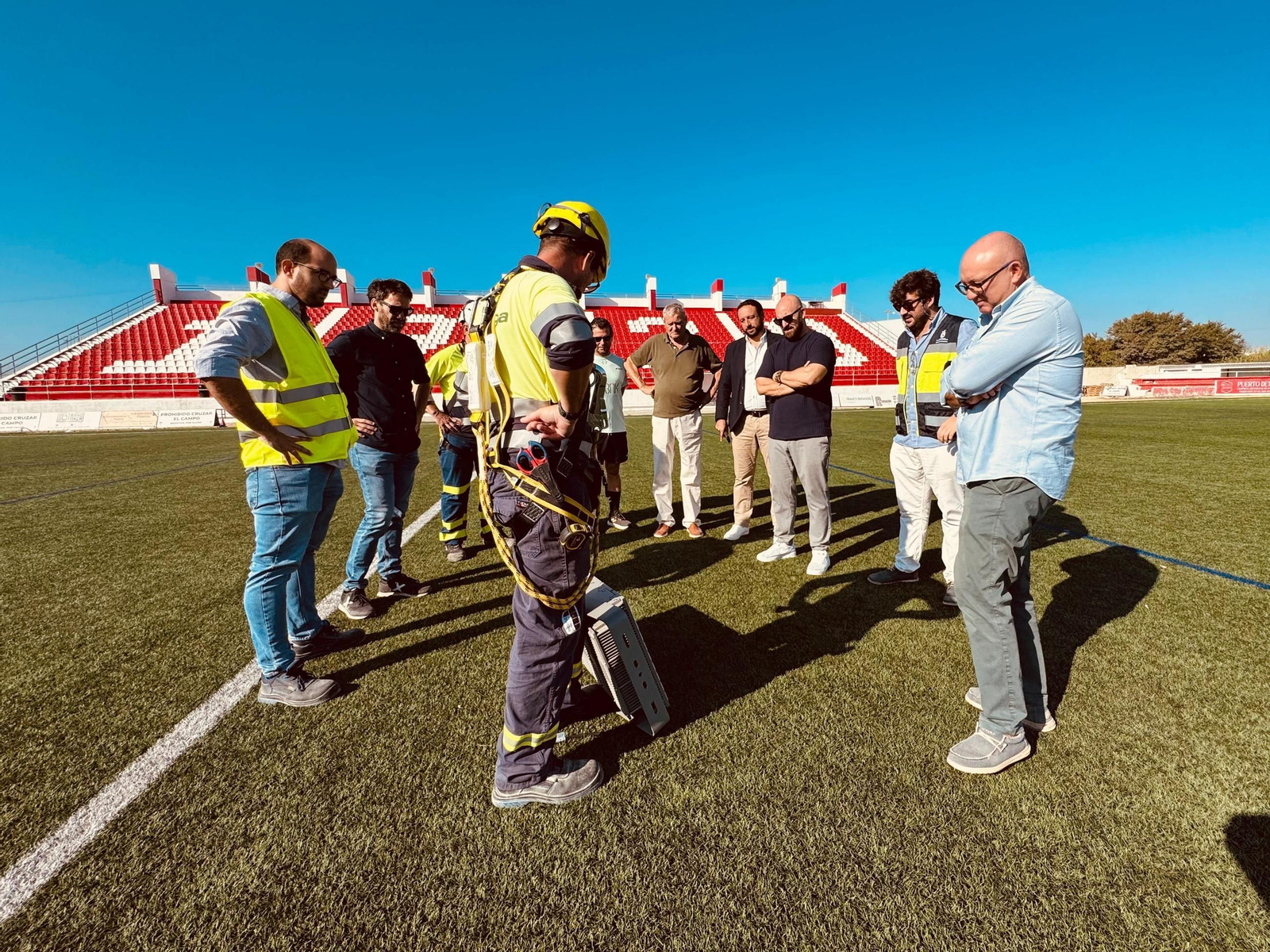 Un momento de la visita al estadio José del Cuvillo.