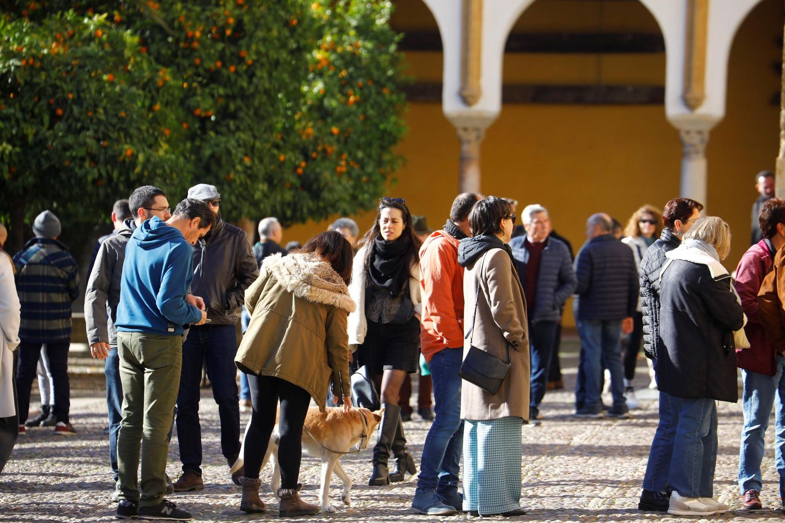 Turistas en el patio de los Naranjos de la Mezquita-Catedral.