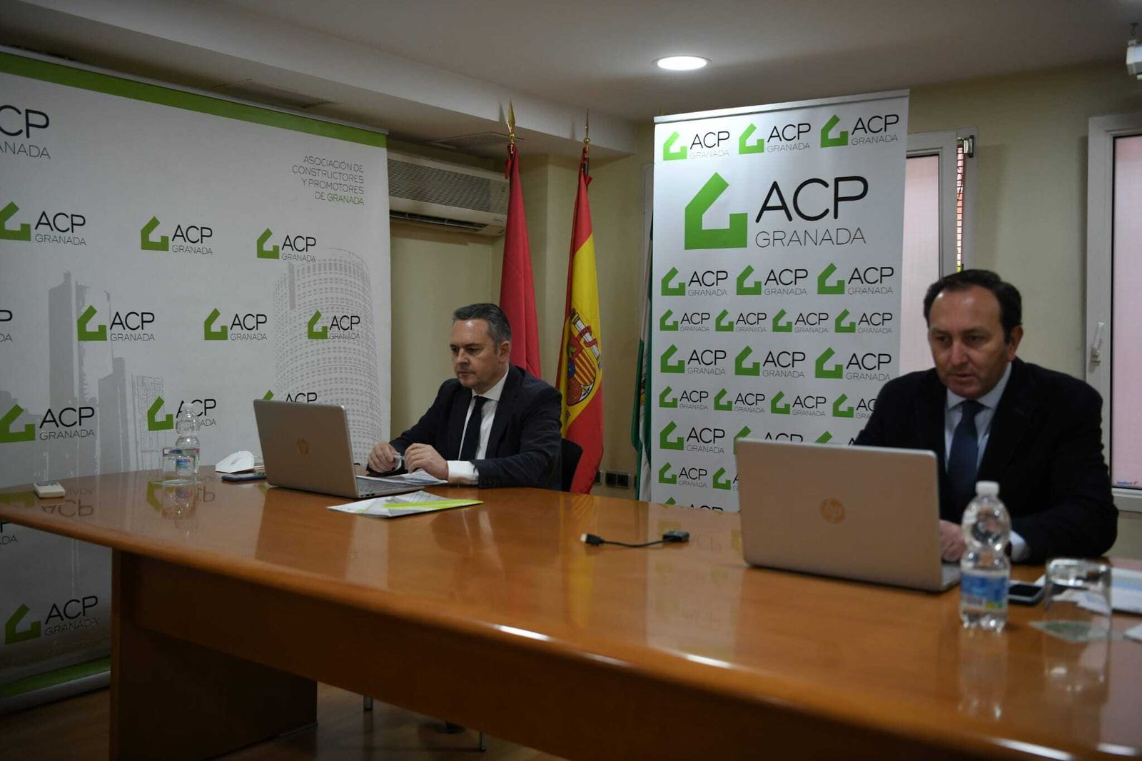 Los representantes de la ACP Granada en la rueda de prensa telemática