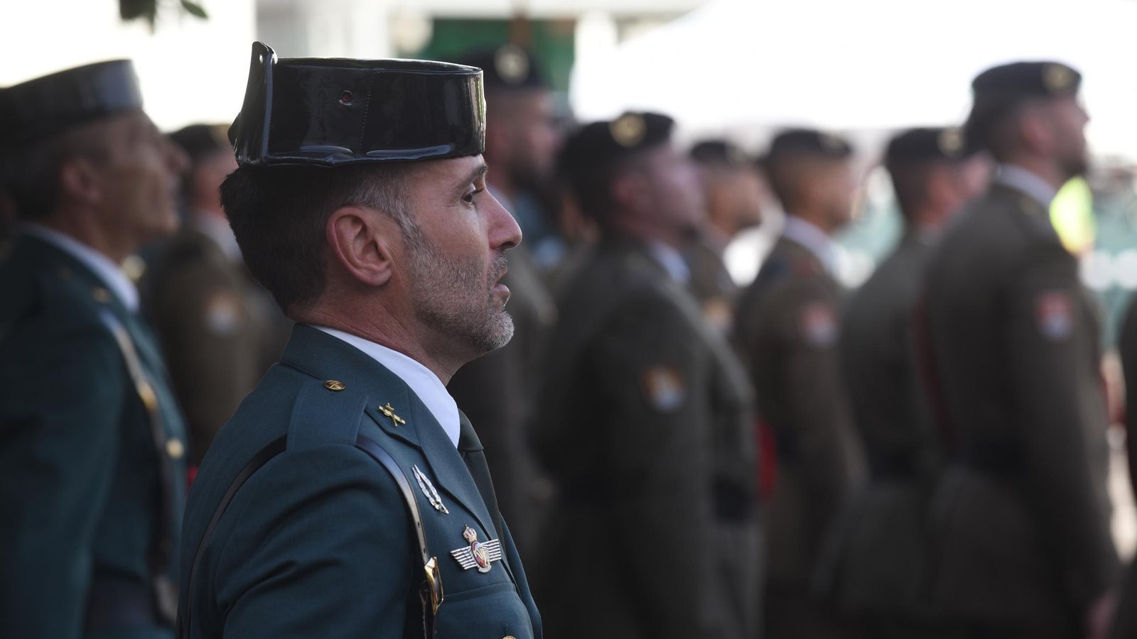 Algunos de los agentes durante la celebración de la día de la Virgen del Pilar.