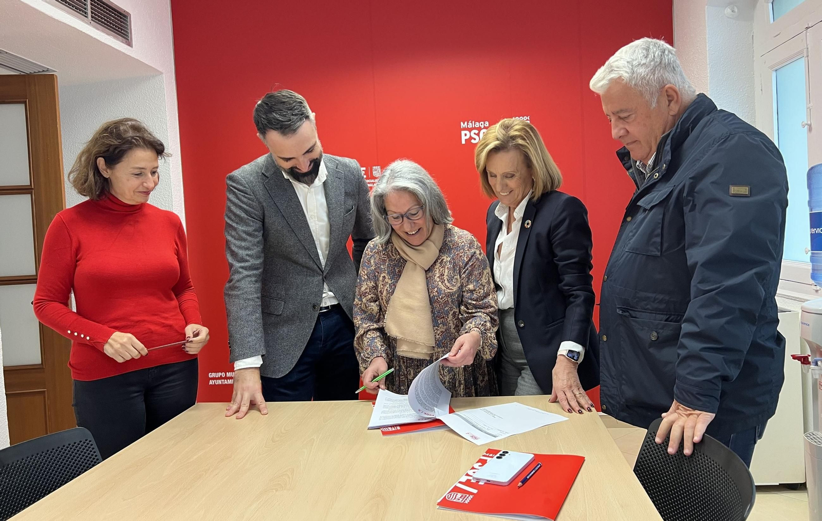 Concejales socialistas en el Ayuntamiento de Málaga.