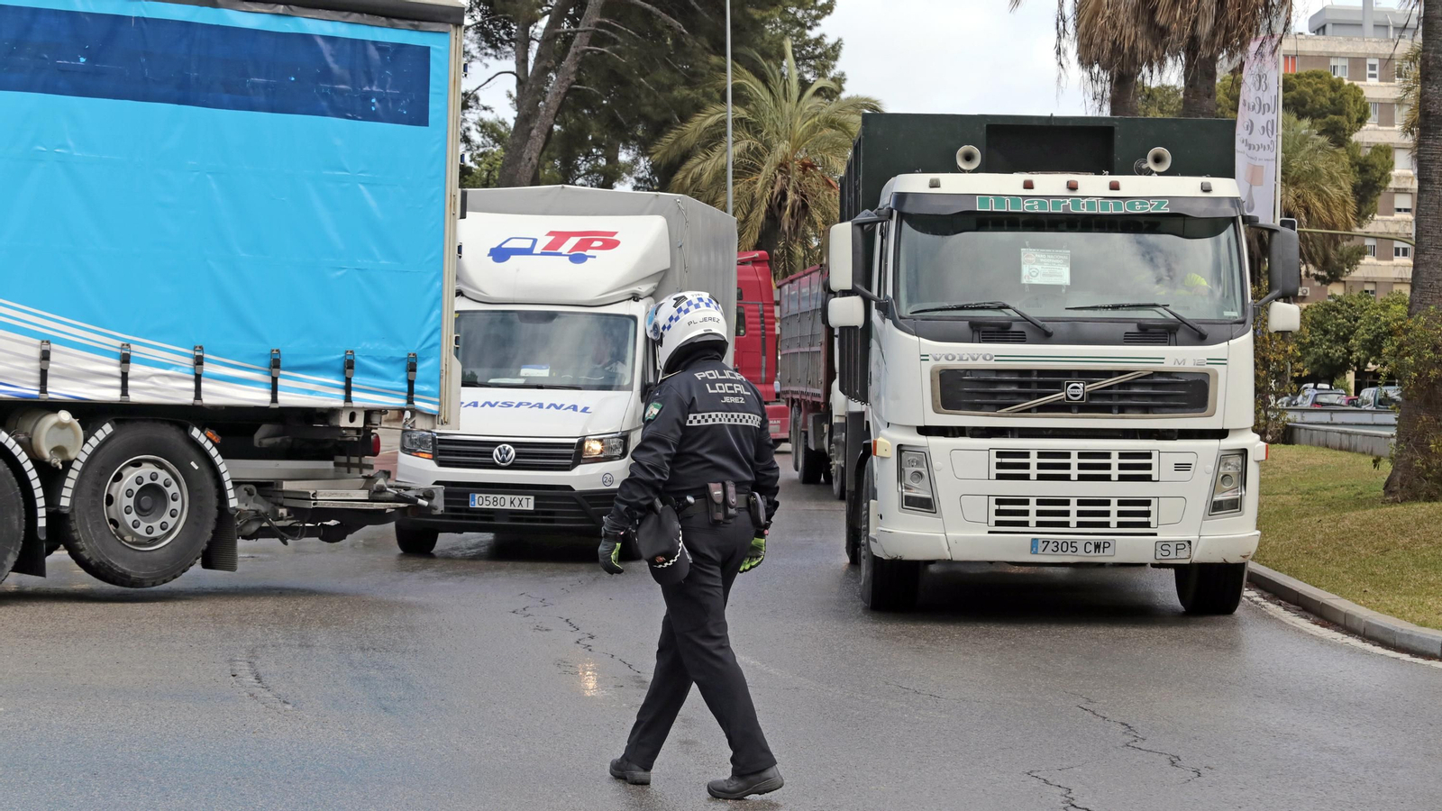 Caravana de transportistas por Jerez